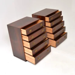 Pamono Vintage Danish Bedside Chests by Henning Korch for Silkeborg, 1960s, Set of 2><noscript><img width=