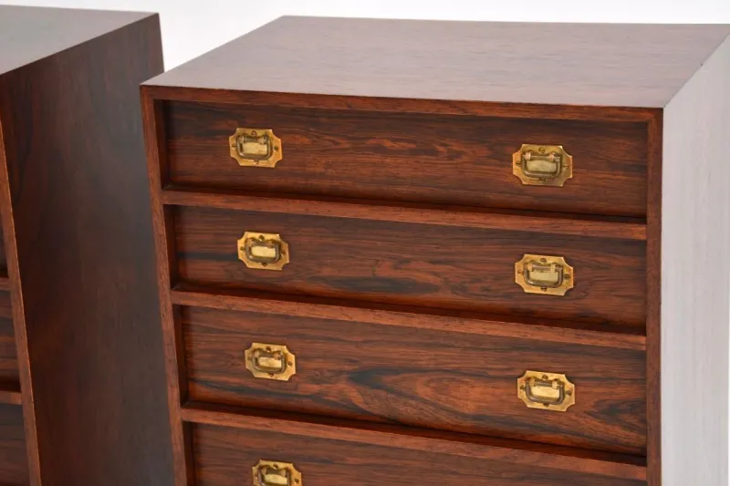 Pamono Vintage Danish Bedside Chests by Henning Korch for Silkeborg, 1960s, Set of 2> Dressers, Commodes & Chests