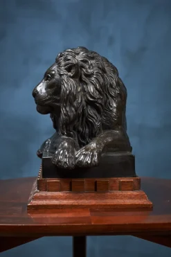 Clearance Pamono Vintage Danish Black Terracotta Lion by Carlsson for P. Ibsen, 1960s