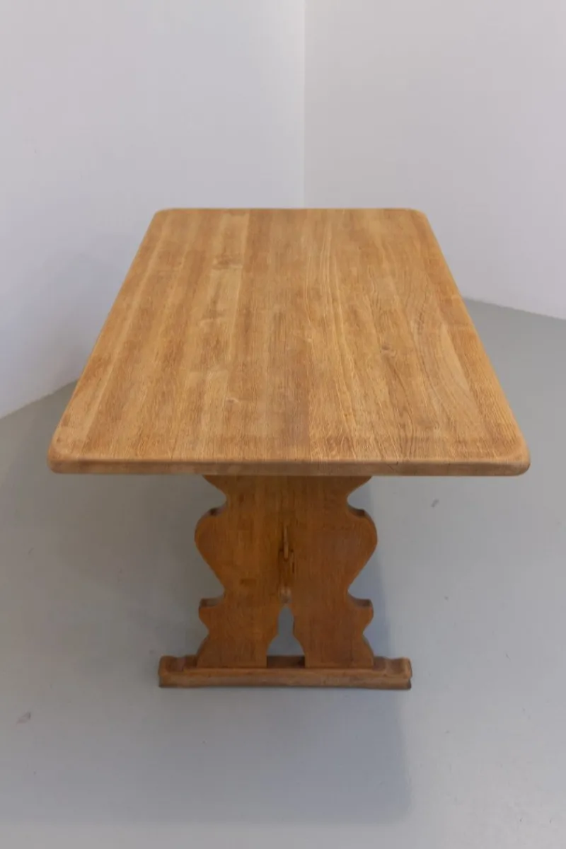 Pamono Vintage Danish Brutalist Oak Dining Table, 1960s> Dining Tables & Sets