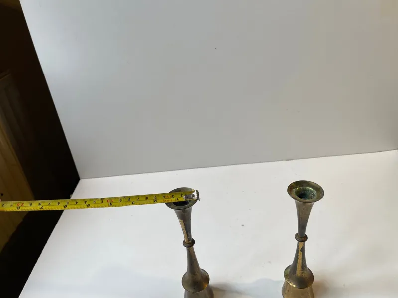 Clearance Pamono Vintage Danish Candleholders in Brass by Jens Harald Quistgaard, 1960s, Set of 2