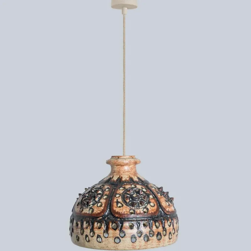 Pamono Vintage Danish Ceramic Pendant with Holes and Spikes, 1960s> Ceiling Lights