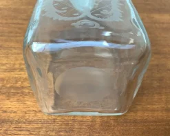 Pamono Vintage Danish Glass Bottle With Engraving