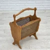 Pamono Vintage Danish Newspaper Holder in Oak and Furniture Mesh, 1970s> Magazine Racks