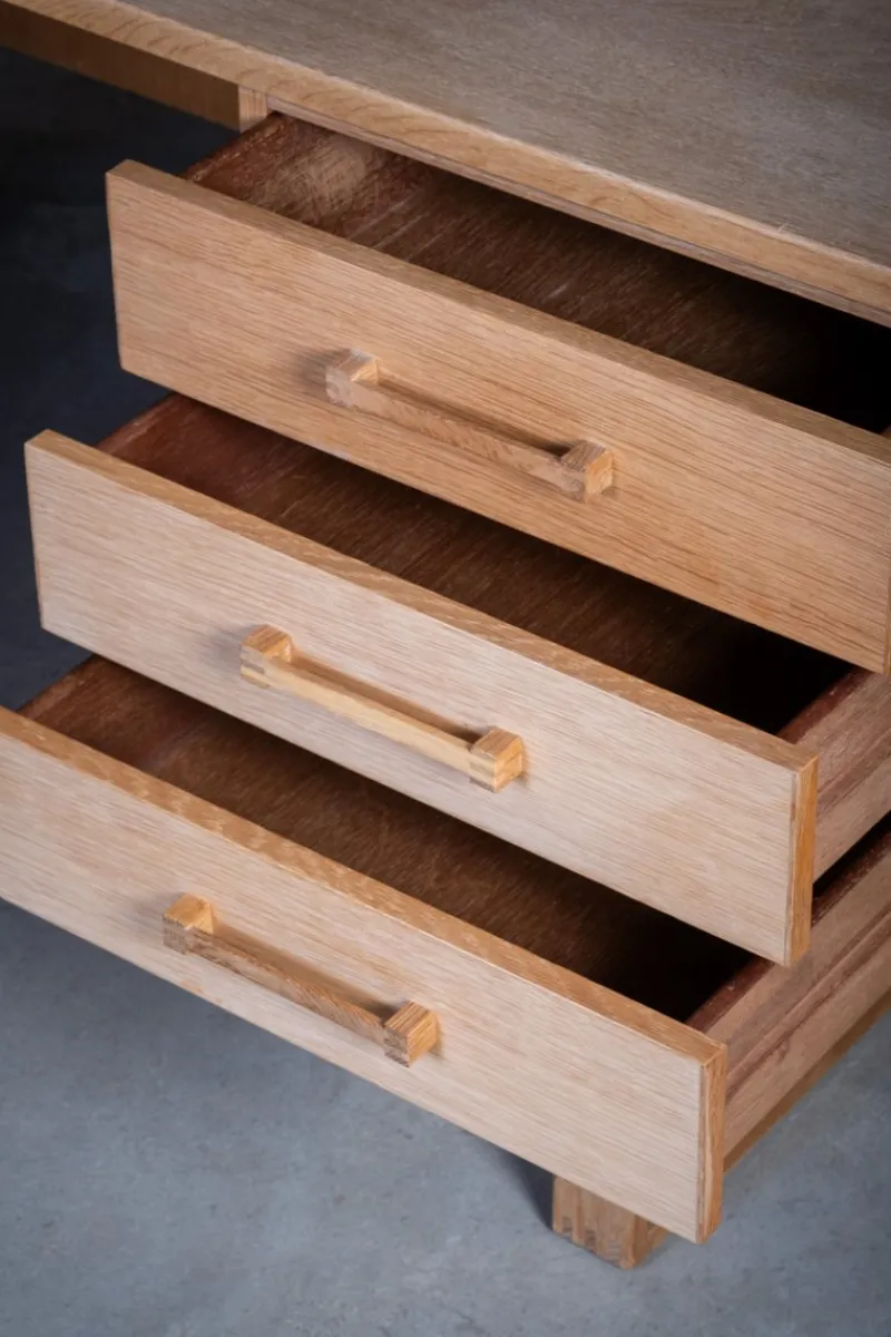 Discount Pamono Vintage Danish Oak Desk by Henning Jensen & Torben Valeur for Dyrlund, 1960s