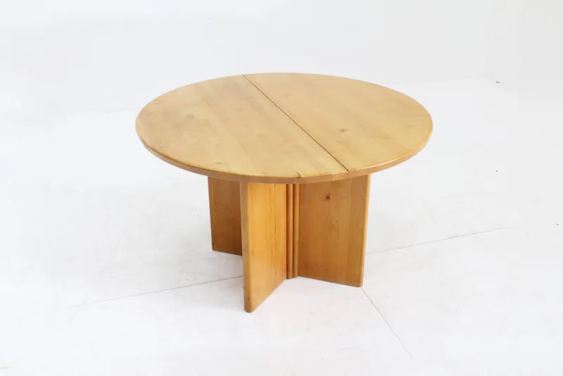 New Pamono Vintage Danish Round Extendable Dining Table in Wood, 1960s