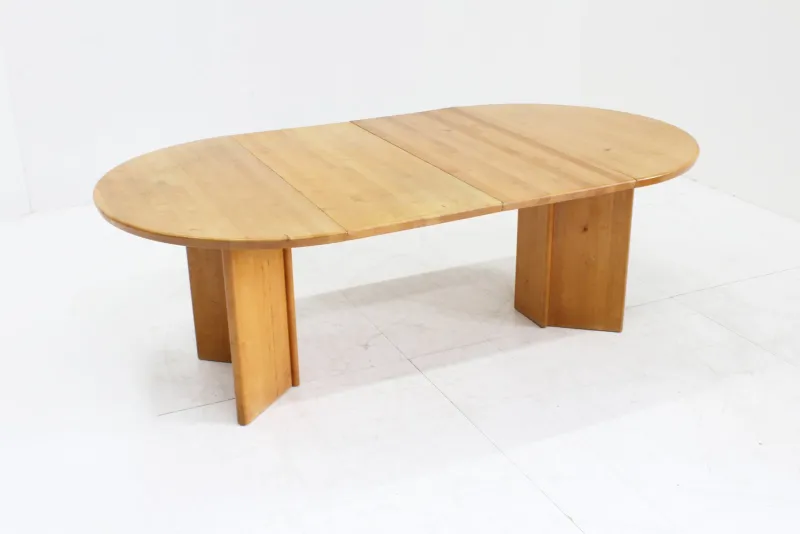 New Pamono Vintage Danish Round Extendable Dining Table in Wood, 1960s