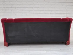 Online Pamono Vintage Danish 3-Seater Sofa in Cherry-Red Furniture Velour, 1960s