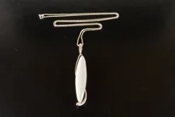 Pamono Vintage Danish Silver Necklace with Porcelain Pendant from Royal Copenhagen, 1960s><noscript><img width=