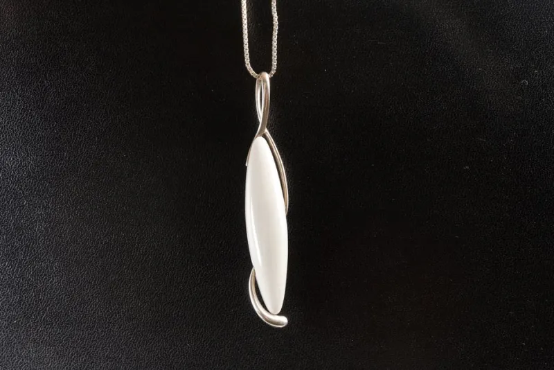 Pamono Vintage Danish Silver Necklace with Porcelain Pendant from Royal Copenhagen, 1960s> Necklaces