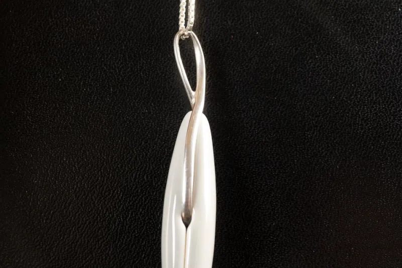 Pamono Vintage Danish Silver Necklace with Porcelain Pendant from Royal Copenhagen, 1960s> Necklaces