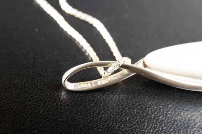 Pamono Vintage Danish Silver Necklace with Porcelain Pendant from Royal Copenhagen, 1960s> Necklaces