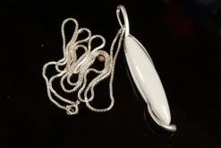Pamono Vintage Danish Silver Necklace with Porcelain Pendant from Royal Copenhagen, 1960s><noscript><img width=