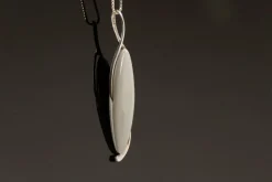 Pamono Vintage Danish Silver Necklace with Porcelain Pendant from Royal Copenhagen, 1960s><noscript><img width=
