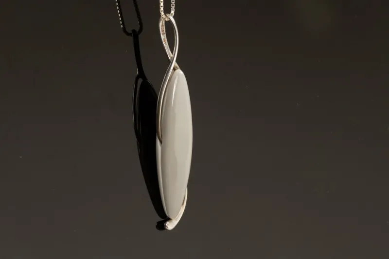 Pamono Vintage Danish Silver Necklace with Porcelain Pendant from Royal Copenhagen, 1960s> Necklaces