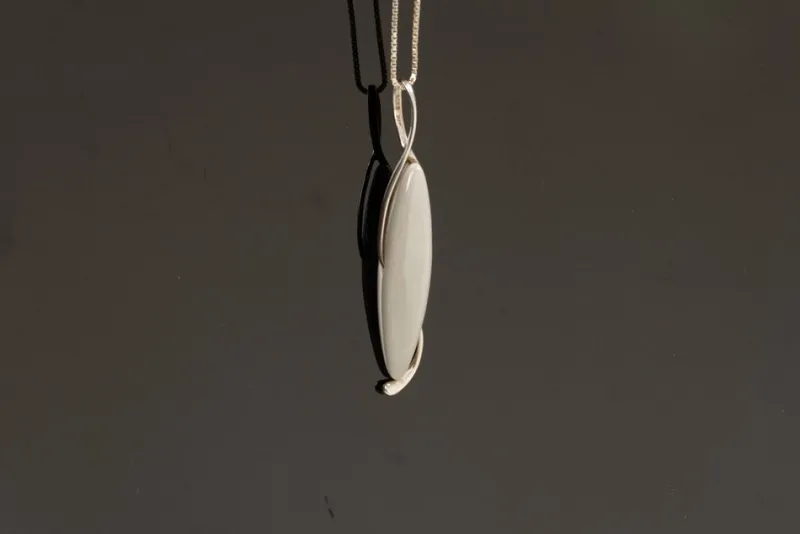 Pamono Vintage Danish Silver Necklace with Porcelain Pendant from Royal Copenhagen, 1960s> Necklaces