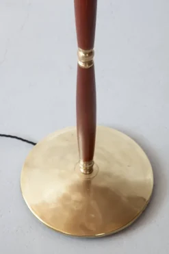 Pamono Vintage Danish Teak and Brass Floor Lamp, 1960s><noscript><img width=