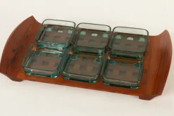 New Pamono Vintage Danish Teak and Glass Tray by Jens Quistgaard for IHQ Dansk Designs, 1960s