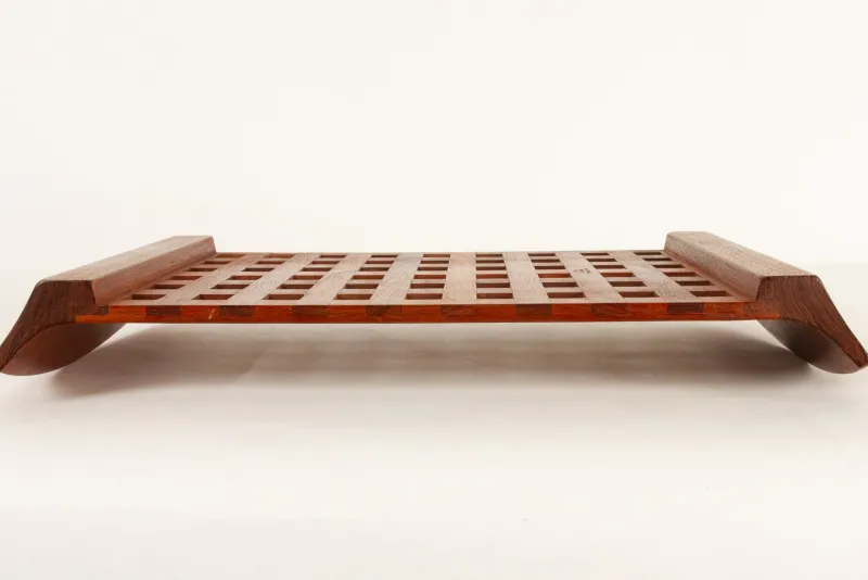 New Pamono Vintage Danish Teak and Glass Tray by Jens Quistgaard for IHQ Dansk Designs, 1960s