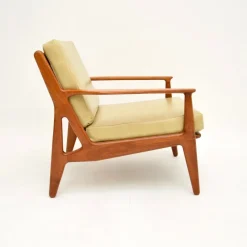 New Pamono Vintage Danish Teak and Leather Armchairs attributed to Arne Vodder, 1960s, Set of 2