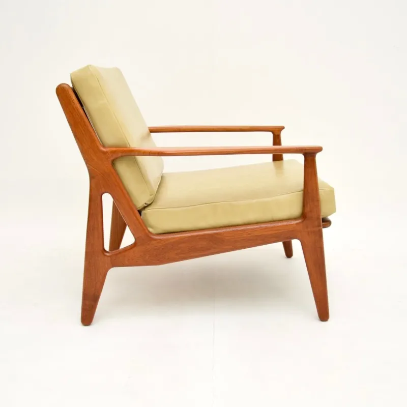 New Pamono Vintage Danish Teak and Leather Armchairs attributed to Arne Vodder, 1960s, Set of 2