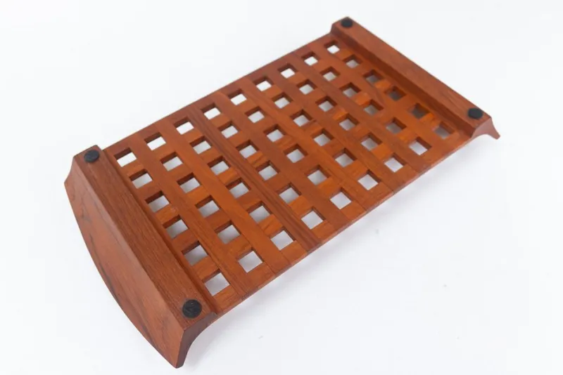 Clearance Pamono Vintage Danish Teak Tray with Glass Bowls from Jens Harald Quistgaard, 1960s, Set of 7
