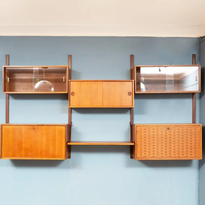 Sale Pamono Vintage Danish Three-Bay Wall System by Poul Cadovius, 1960s