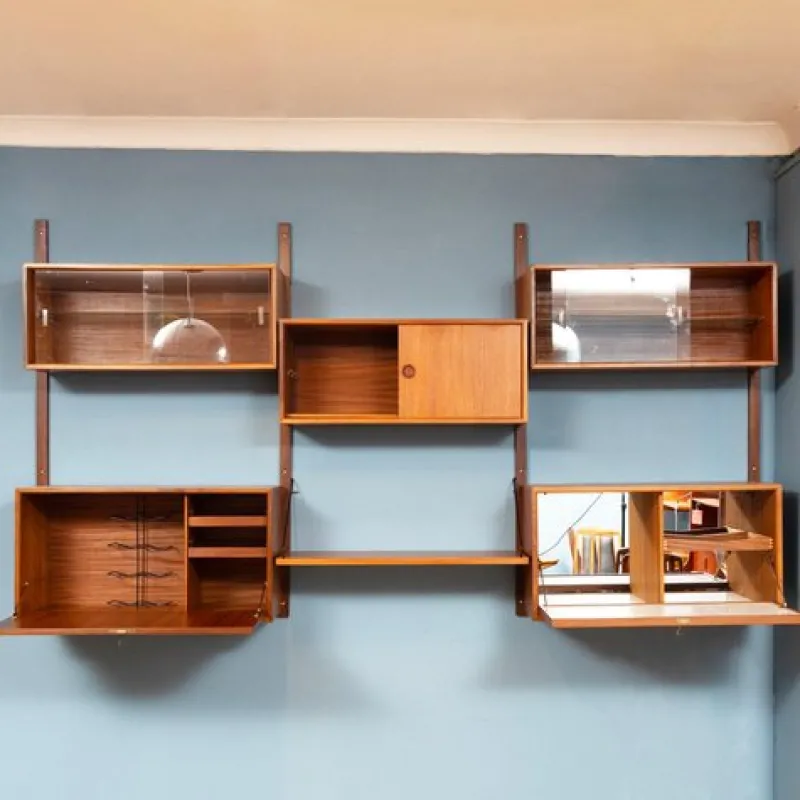 Sale Pamono Vintage Danish Three-Bay Wall System by Poul Cadovius, 1960s