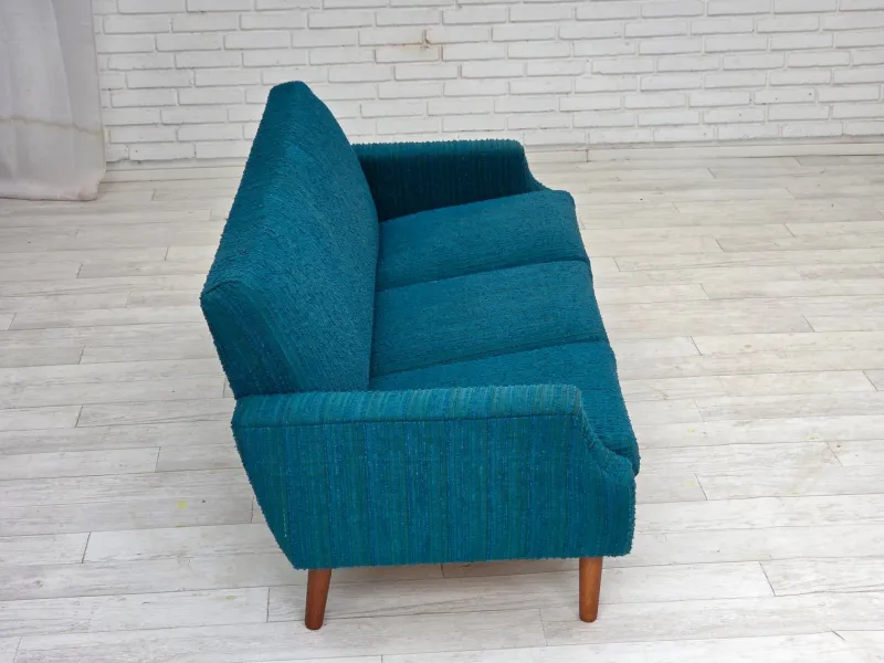 Pamono Vintage Danish Three-Seater Sofa in Wool and Teak, 1970s> Couches & Sofas