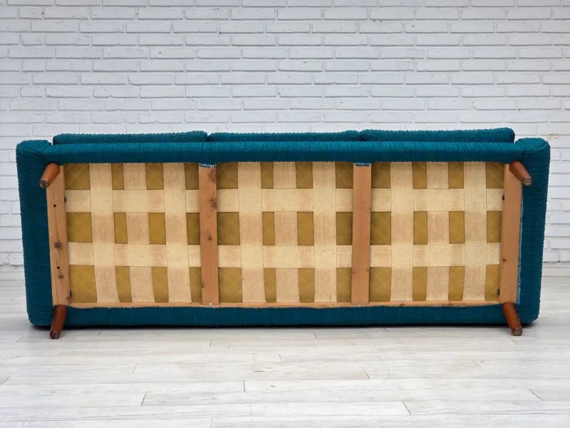 Pamono Vintage Danish Three-Seater Sofa in Wool and Teak, 1970s> Couches & Sofas
