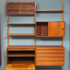 Pamono Vintage Danish Two-Bay Wall System Bookcase in Teak by Poul Cadovius> Shelves & Wall Units