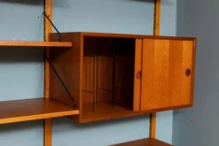 Pamono Vintage Danish Two-Bay Wall System Bookcase in Teak by Poul Cadovius><noscript><img width=