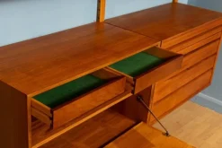 Pamono Vintage Danish Two-Bay Wall System Bookcase in Teak by Poul Cadovius><noscript><img width=