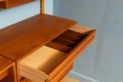 Pamono Vintage Danish Two-Bay Wall System Bookcase in Teak by Poul Cadovius><noscript><img width=
