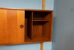 Pamono Vintage Danish Two-Bay Wall System Bookcase in Teak by Poul Cadovius><noscript><img width=