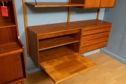 Pamono Vintage Danish Two-Bay Wall System Bookcase in Teak by Poul Cadovius><noscript><img width=