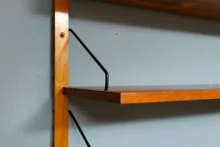 Pamono Vintage Danish Two-Bay Wall System Bookcase in Teak by Poul Cadovius><noscript><img width=