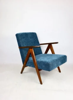 New Pamono Vintage Denim Blue Armchair, 1970s