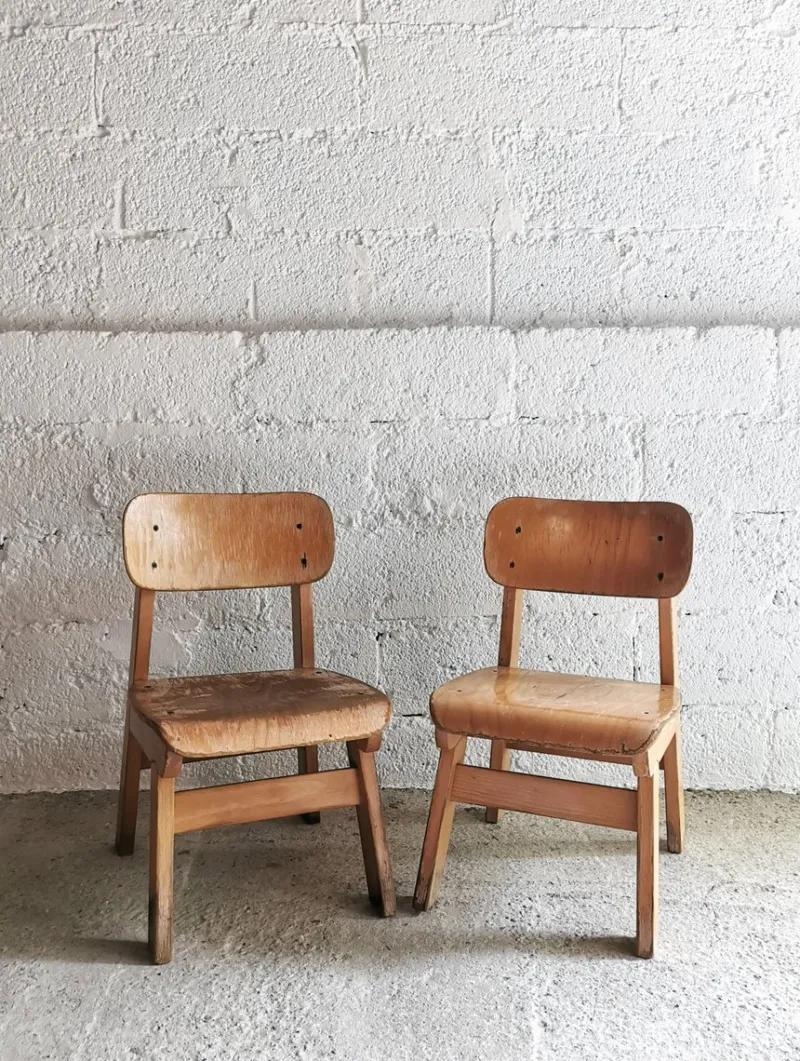 Sale Pamono Vintage Design School Chairs by Eibe for Children, Germany, 1960s, Set of 2