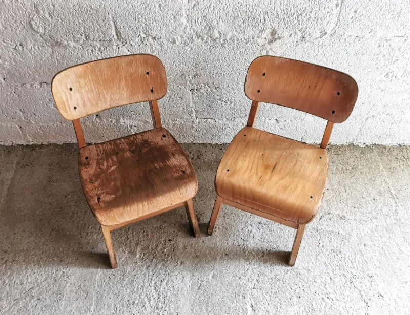 Sale Pamono Vintage Design School Chairs by Eibe for Children, Germany, 1960s, Set of 2