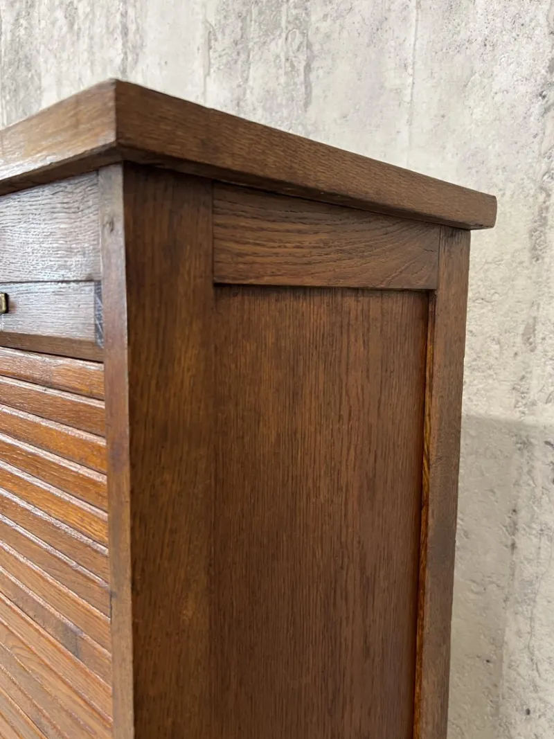 Best Pamono Vintage Double Tambour Filing Cabinet in Oak, 1920s