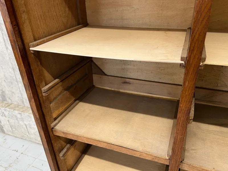 Best Pamono Vintage Double Tambour Filing Cabinet in Oak, 1920s