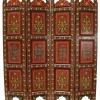 Hot Pamono Vintage Double-Sided Hand Painted Room Divider in Teak, 1980s