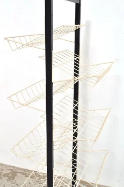 Pamono Vintage Double-Sided Magazine Rack on Wheels, 1960s><noscript><img width=