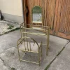 Pamono Vintage Dressing Table and Stool in Brass, 1950s, Set of 2> Dressing Tables