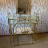 Pamono Vintage Dressing Table and Stool in Brass, 1950s, Set of 2> Dressing Tables