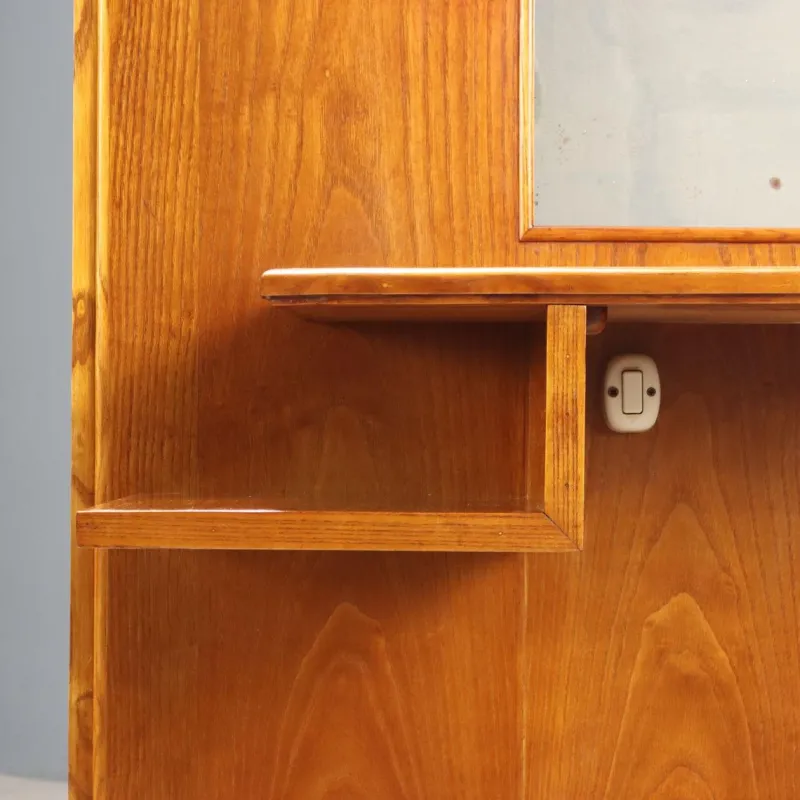 Pamono Vintage Dressing Table in Oak Veneer and Glass, 1960s> Dressing Tables