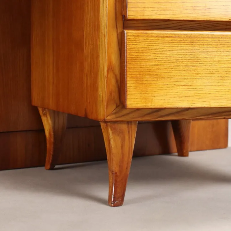 Pamono Vintage Dressing Table in Oak Veneer and Glass, 1960s> Dressing Tables