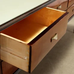 Pamono Vintage Dressing Table in Wood & Glass Top with Mirror, Italy, 1960s><noscript><img width=