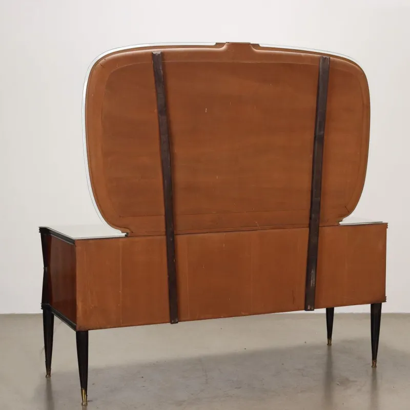 Pamono Vintage Dressing Table in Wood & Glass Top with Mirror, Italy, 1960s> Dressing Tables